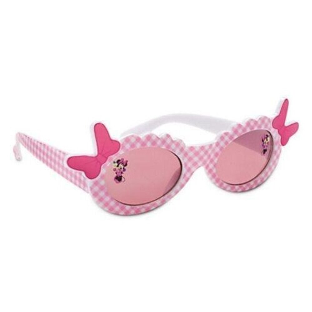 Disney Minnie Mouse Pink Gingham Sunglasses Bows Girls 100% UVA UVB Protection